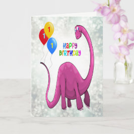 Cartão Dinossauro primeiro aniversario e Balões