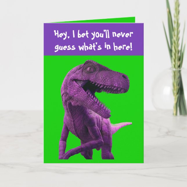 Cartão Dinossauro Roxo (Frente)