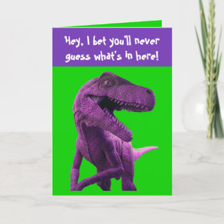 Cartão Dinossauro Roxo