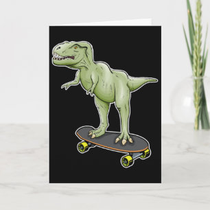 Cartão Dinossauro Skate T-rex Dino Dinossauro 