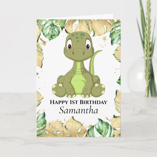 Cartão Dinossauro T Rex Aniversário Jurássico (Frente)