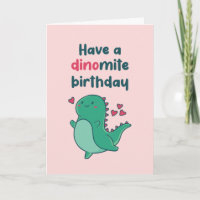 Dinossauro T-Rex Bonito Pun Dinomite Engraçado Ani