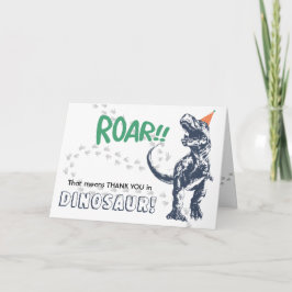 Cartão Dinossauro T-Rex com Chapéu de Festa de Aniversári