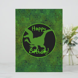 Cartão Dinossauro Verde Esconde Feliz Aniversário!