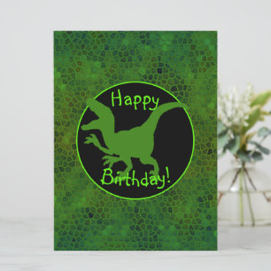 Cartão Dinossauro Verde Esconde Feliz Aniversário!