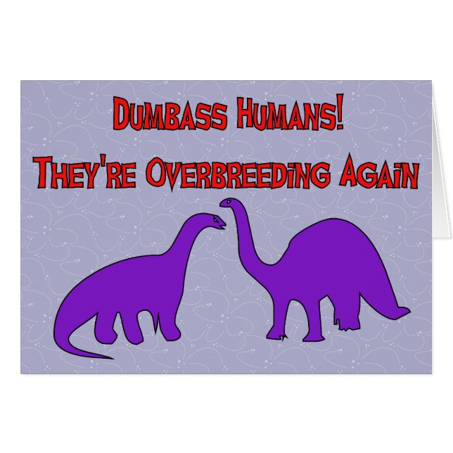 Cartão Dinossauros de Overbreeding (Frente Horizontal)