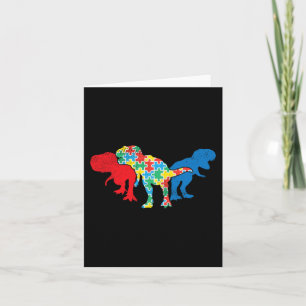 Cartão Dinossauros T-Rex Quebra-cabeça Dino Autismo Consc