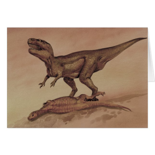 Cartão Dinossauros Vintage, Carnivore Giganotosaurus (Frente Horizontal)