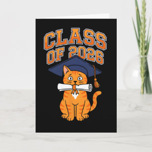 Cartão Diploma de gato de formatura da turma de 2026