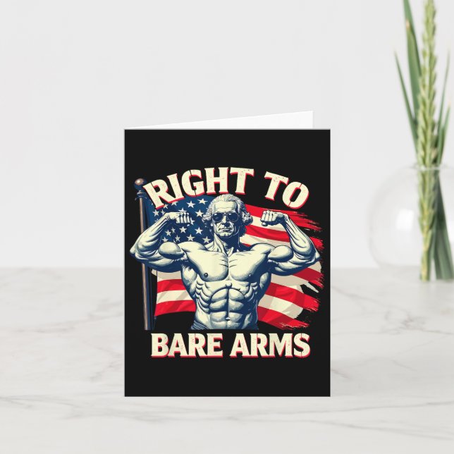 Cartão Direito À Bare Arms George Washington Bodybuilder  (Frente)