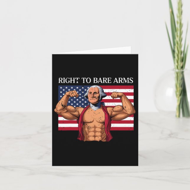 Cartão Direito À Bare Arms George Washington Bodybuilder  (Frente)