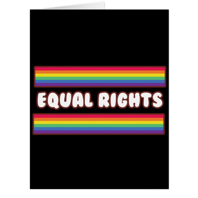 Cartão Direitos iguais. LGBT+orgulho. bandeira do arco-ír (Frente)