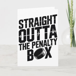 Cartão Direto da Caixa de Penalidade Funny Hockey Gelo Ri