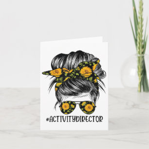 Cartão Diretor de Atividade Cabelo Desgrenhado Mulher Coq