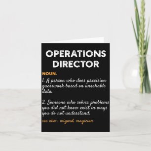 Cartão Diretor de Operações Profissão Dicionário Engraçad