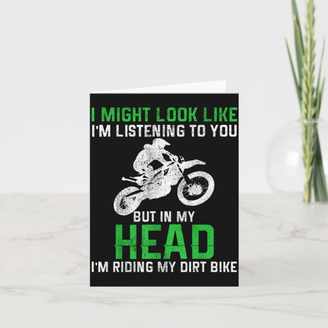 Cartão Dirt Bike Motocross Enduro Funny Quote Motorcycle  (Frente)