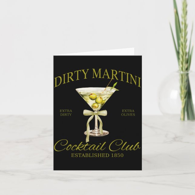 Cartão Dirty Bachelorette Martini Tail Club Martini Drink (Frente)