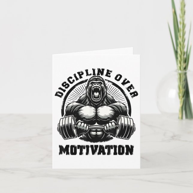 Cartão Discipline Over Motivation Weightlift Gym Quotes G (Frente)