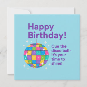 Cartão Disco Ball Birthday