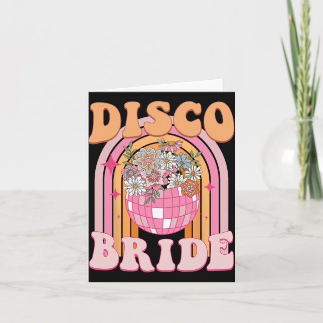 Cartão Disco Bride Bridesmaid Retro Rainbow Bachelorette (Frente)