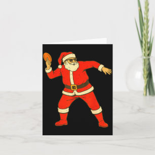 Cartão Disco de Golfe de Natal Vintage Engraçado Santa Na