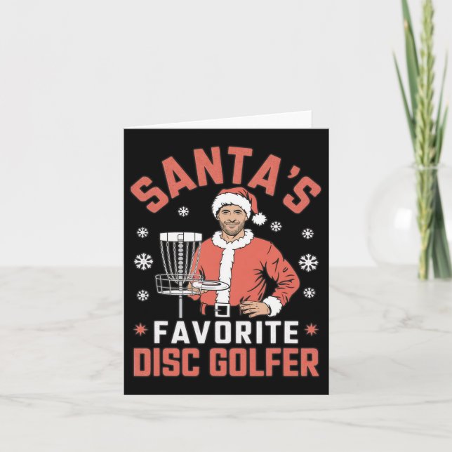 Cartão Disco Engraçado Golf Christmas Men Xmas Disk Golf  (Frente)