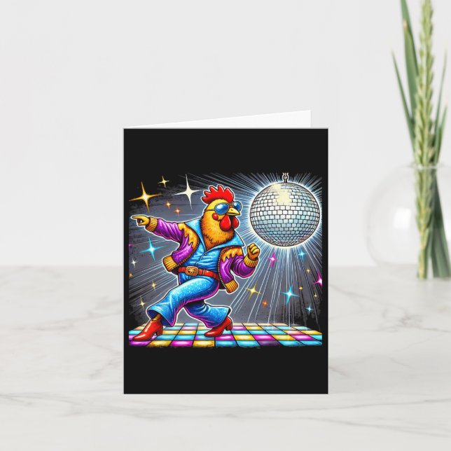 Cartão Disco estético de dança de frango (Frente)