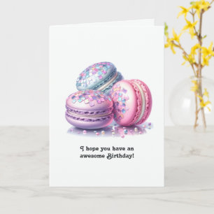 Cartão Disco Macarons Retro Aniversário