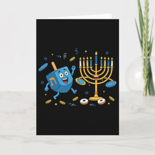 Cartão Disco Voador de Golfe Divertido Dreidel Menorah Ha
