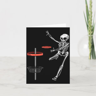 Cartão Disco Voador Esqueleto Golfe Halloween Frisbee Fác
