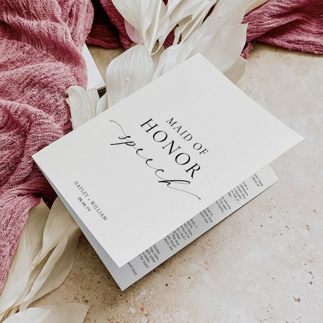 Cartão Discurso de Casamento de Madrinha de casamento Ell (Criador carregado)