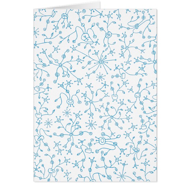 Cartão Diseño abstracto en fondo azul. Vegetación alieníg (Frente)