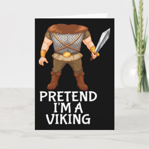 Cartão Disfarce de Viking Preguiçoso e Divertido de Hallo