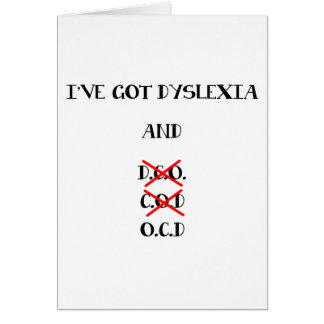 Cartão Dislexia engraçada/O.C.D. Projeto