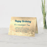 Cartão Distance Happy Birthday Son Card<br><div class="desc">Feliz Aniversário à Dourada distância do luxo Filho personalizado Cartão Saudação.</div>
