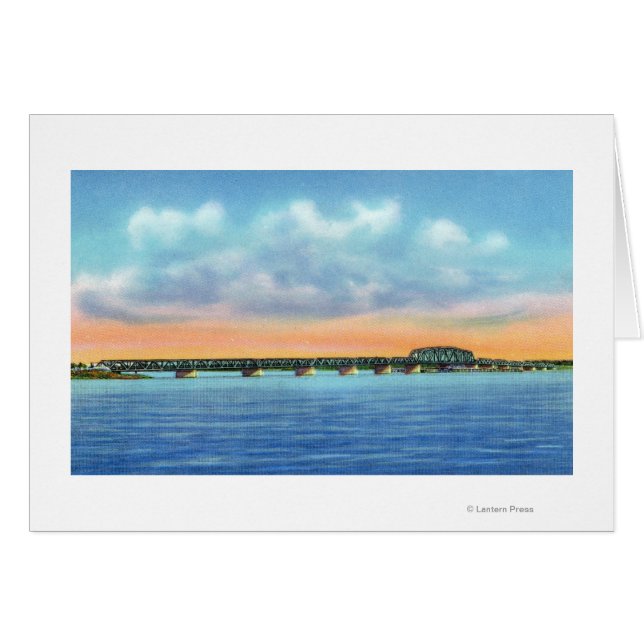 Cartão Distant Lake View of the New Bridge (Frente Horizontal)