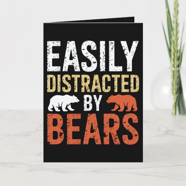 Cartão Distraído Facilmente Por Ursos Gay (Frente)
