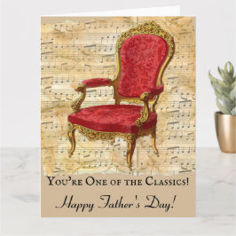Cartão Distressed Beige Sheet Music Classic Fathers Day
