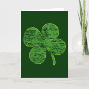 Cartão Distressed Four-Leaf Clover Greeting Card