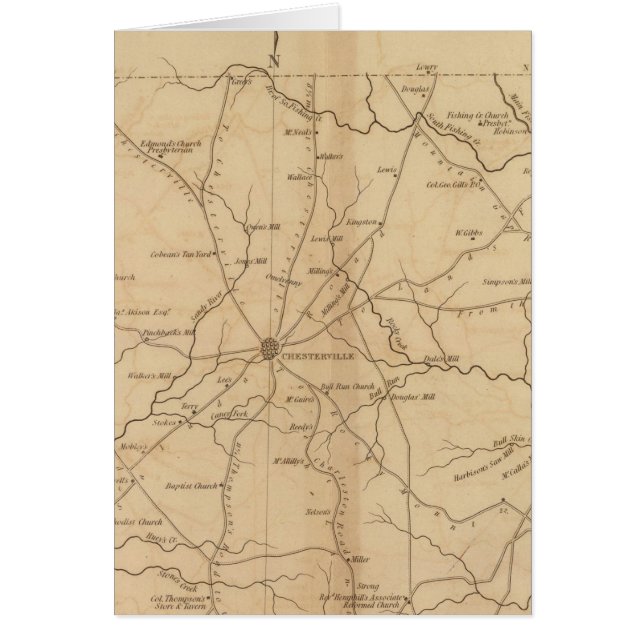 Cartão Distrito de Chester, Carolina do Sul (Frente)