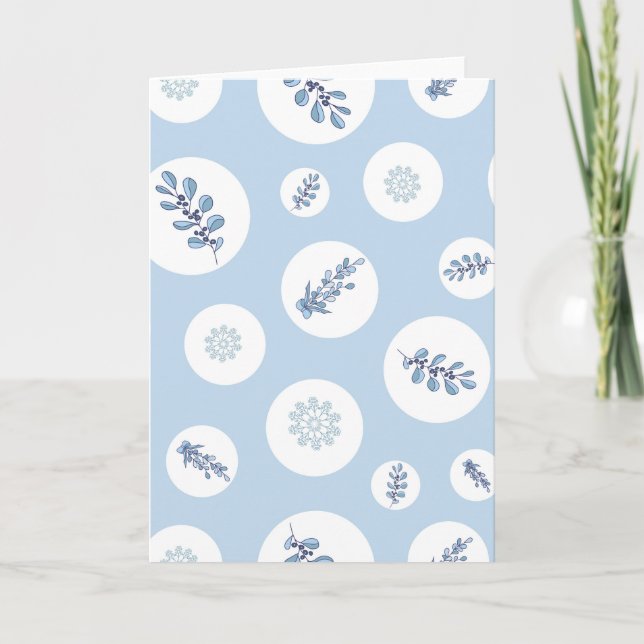 Cartão Ditsy Snowflake pattern backgrounds textures (Frente)