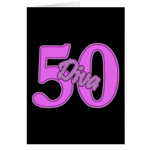 Cartão Diva das pessoas de 50 anos (Frente)