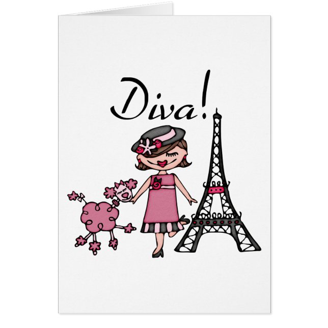 Cartão Diva do cabelo de Brown (Frente)