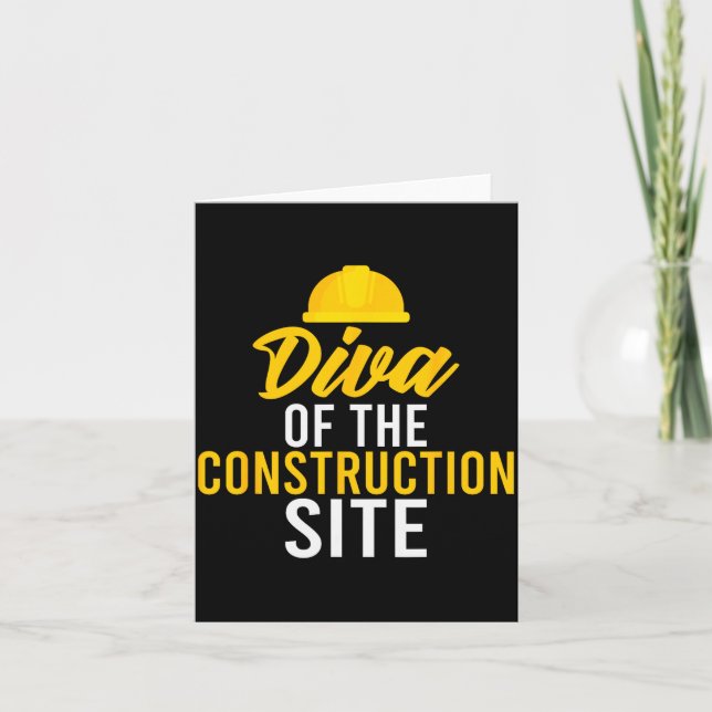 Cartão Diva Of The Construction Site Funny Construction W (Frente)