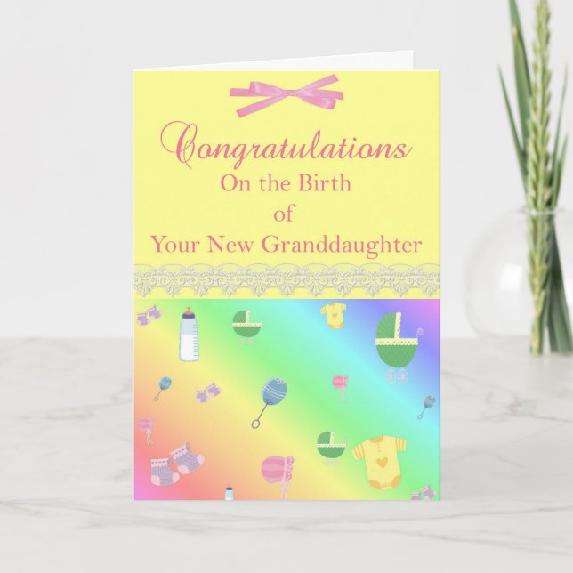Cartão Diva's Congrats on Your New Granddaughter Card (Frente)