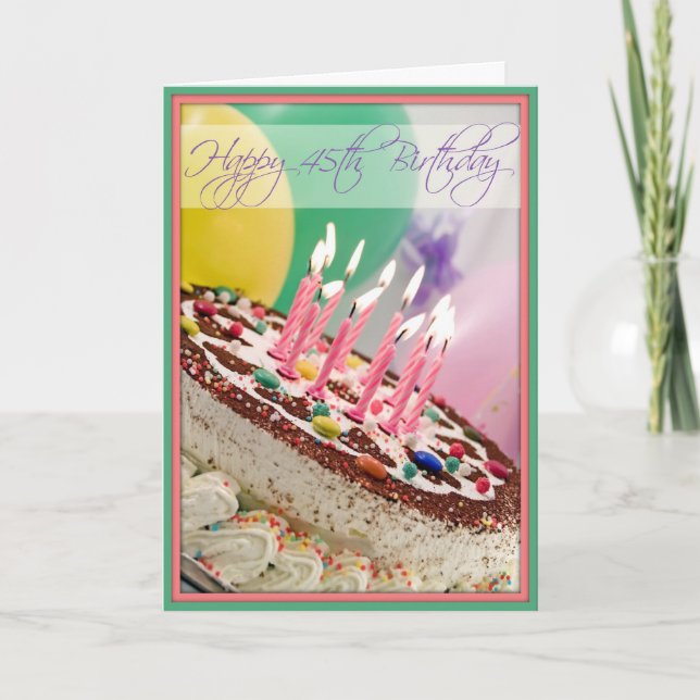 Cartão Diva's Happy 45th Birthday Card-Eat Cake! (Frente)