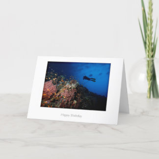 Cartão Diver on a Reef Birthday Card