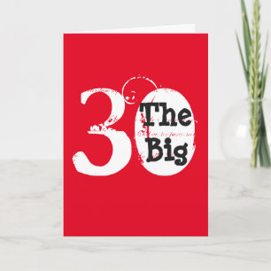 Cartão Diversão, aniversário de 30 anos, branco, texto pr