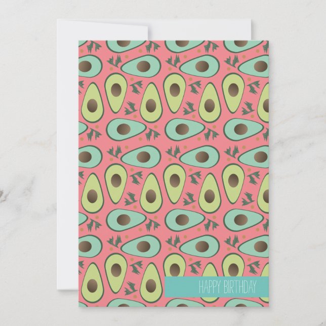 Cartão Diversão Avocado Cilantro - Padrão de Salada (Frente)