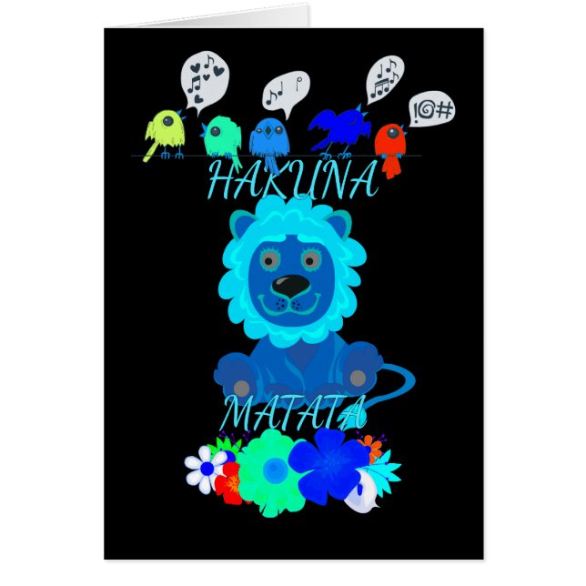 Cartão Diversão Baby Lion Simba Kenya Mara Safari (Frente)